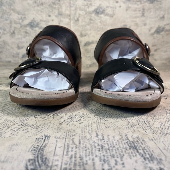 DANSKO Leather Lenny Buckle Double Strap Sandals - Picture 3 of 14